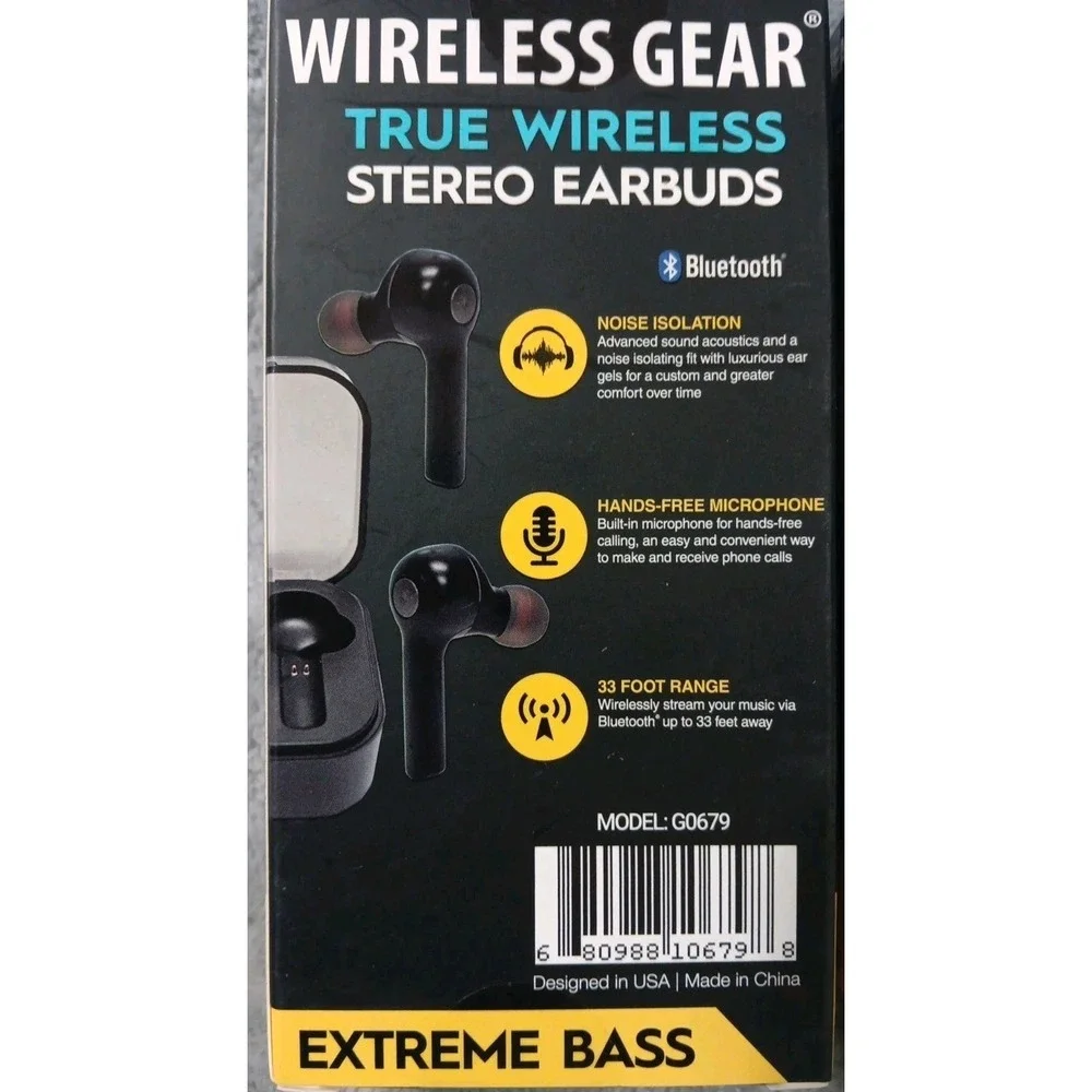 2 Sets Wireless Gear‎ True Wireless Stereo Earbuds Bluetooth Extreme Bass Mic